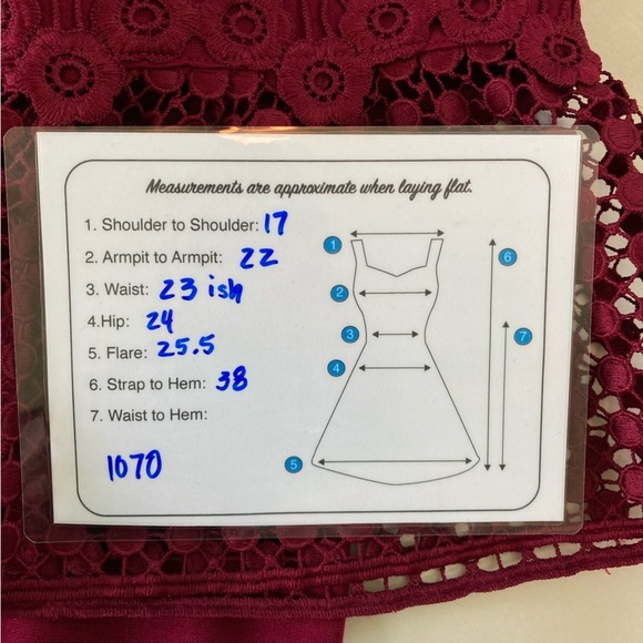 Talbots V-Neck Wine Sheath Midi Dress Crochet Lace Bell Sleeves (Size 16WP) - Picture 11 of 12